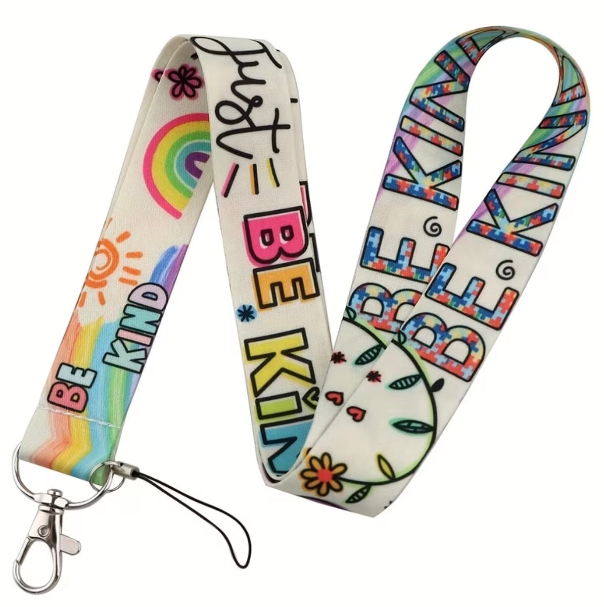 Just Be Kind Rainbow Lanyard