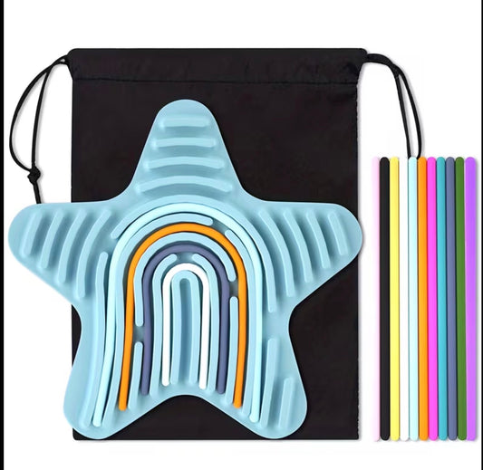 Rainbow Star Sensory Lacing Board